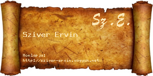 Sziver Ervin névjegykártya