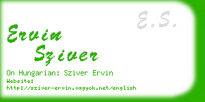 ervin sziver business card